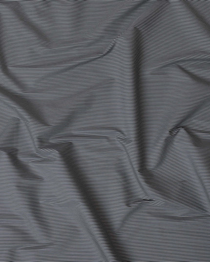 Black and White Micro Striped 100% Cotton Shirting Fabric, 150 cm Width, Made in Italy-D20476