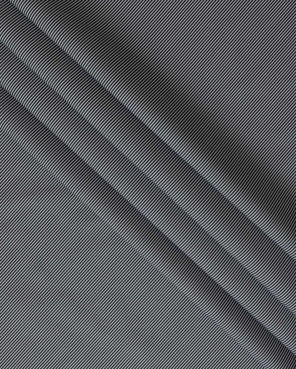 Black and White Micro Striped 100% Cotton Shirting Fabric, 150 cm Width, Made in Italy-D20476