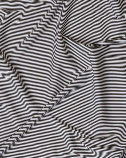 Black and Grey Micro Striped 100% Cotton Shirting Fabric, 150 cm Width, Made in Italy-D20478