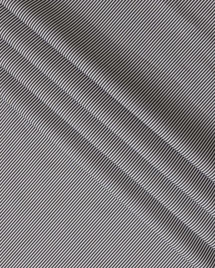 Black and Grey Micro Striped 100% Cotton Shirting Fabric, 150 cm Width, Made in Italy-D20478