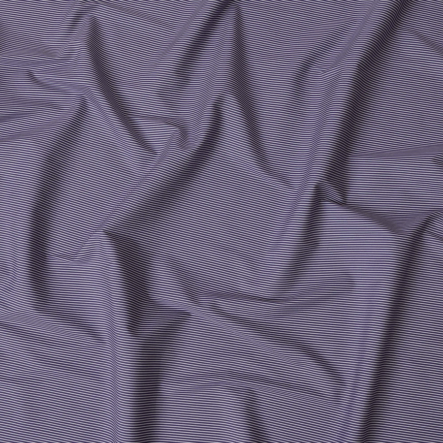 قماش قميص مخطط باللون الأزرق الداكن والأبيض مصنوع من القطن بنسبة 100%، عرض 150 سم، صنع في إيطاليا - D20480