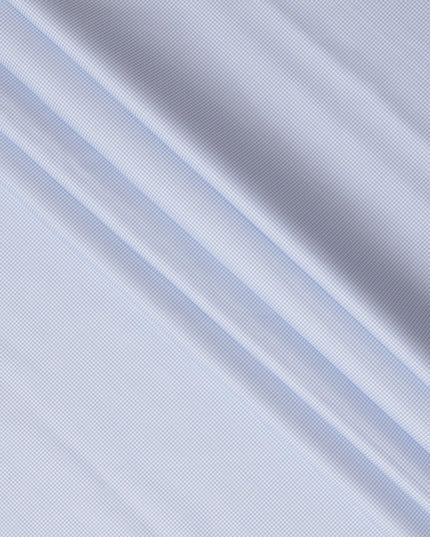 Light Blue and White Micro Check 100% Cotton Shirting Fabric, 150 cm Width, Made in Italy-D20481