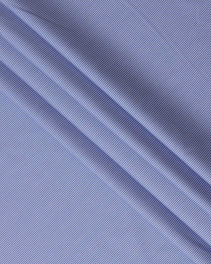 Navy Blue and White Micro Check 100% Cotton Shirting Fabric, 150 cm Width, Made in Italy-D20482