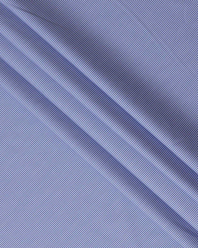 Navy Blue and White Micro Check 100% Cotton Shirting Fabric, 150 cm Width, Made in Italy-D20482