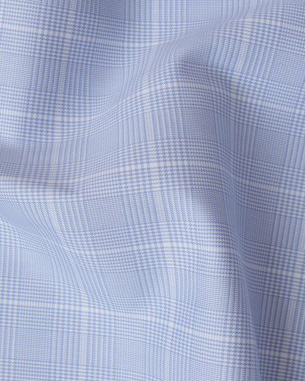 Light Blue and White Plaid 100% Cotton Shirting Fabric, 150 cm Width, Made in Italy-D20485