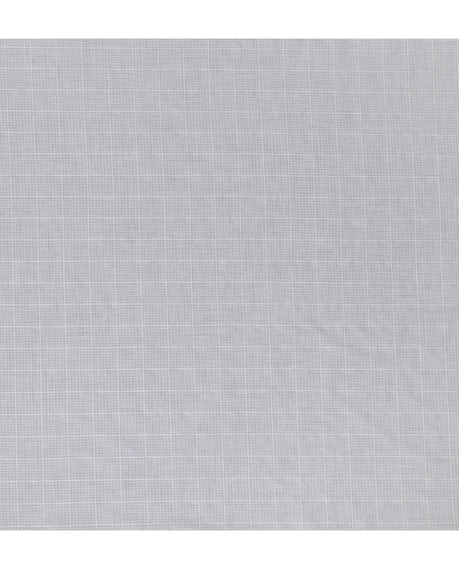 Light Grey and White Plaid 100% Cotton Shirting Fabric, 150 cm Width, Made in Italy-D20487