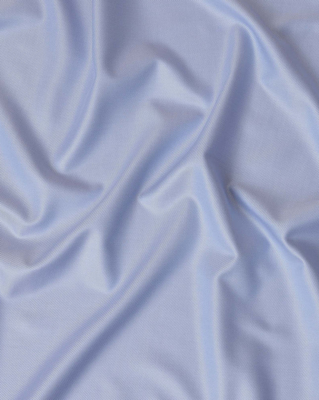 Light Blue Herringbone 100% Cotton Shirting Fabric, 150 cm Width, Made in Italy-D20491