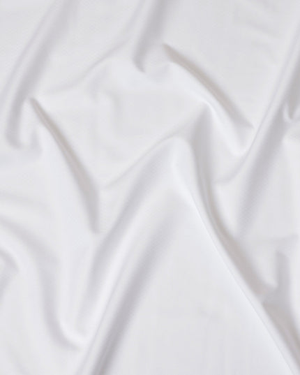 Pure White Textured 100% Cotton Shirting Fabric, 150 cm Width, Made in Italy-D20494