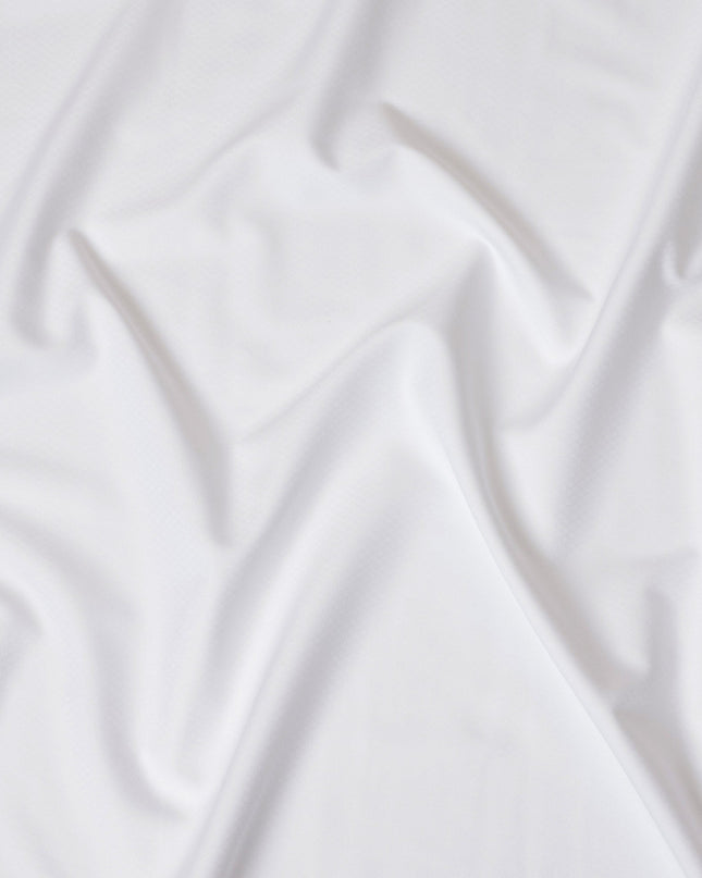 Pure White Textured 100% Cotton Shirting Fabric, 150 cm Width, Made in Italy-D20494