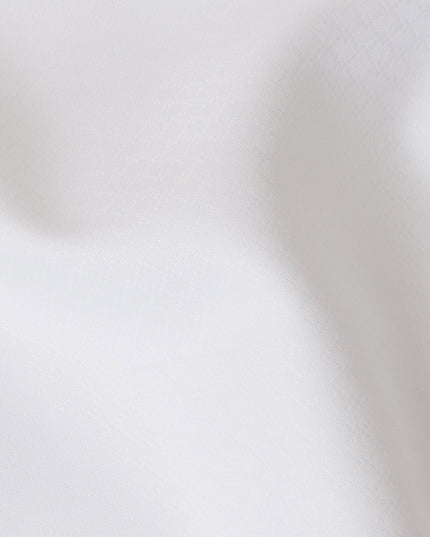 Pure White Textured 100% Cotton Shirting Fabric, 150 cm Width, Made in Italy-D20494