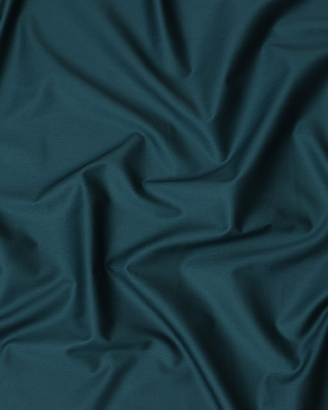 Teal Green 100% Cotton Shirting Fabric, 150 cm Width, Made in Italy-D20499