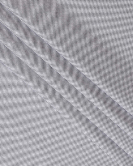 Light Grey & White Mini Checkered 100% Cotton Shirting Fabric, 150 cm Width, Made in Italy-D20503