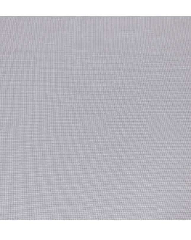 Light Grey & White Mini Checkered 100% Cotton Shirting Fabric, 150 cm Width, Made in Italy-D20503