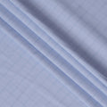 Sky Blue & Navy Windowpane Checkered 100% Cotton Shirting Fabric, 150 cm Width, Made in Italy-D20504