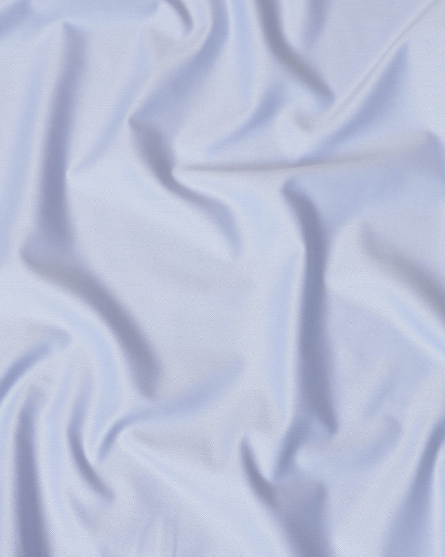 Sky Blue Solid 100% Cotton Shirting Fabric in Herringbone Design, 150 cm Width, Made in Italy-D20508