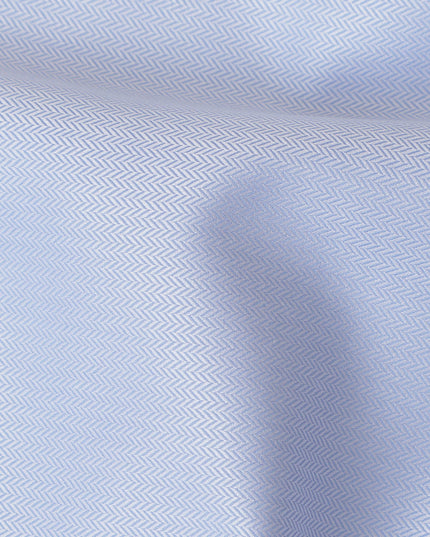 Sky Blue Solid 100% Cotton Shirting Fabric in Herringbone Design, 150 cm Width, Made in Italy-D20508