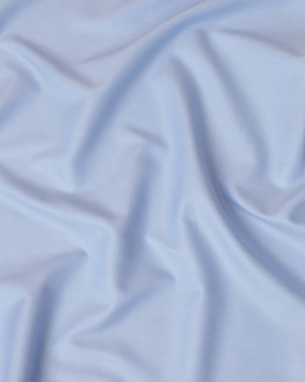 Pastel Blue Solid 100% Cotton Shirting Fabric, 150 cm Width, Made in Italy-D20509