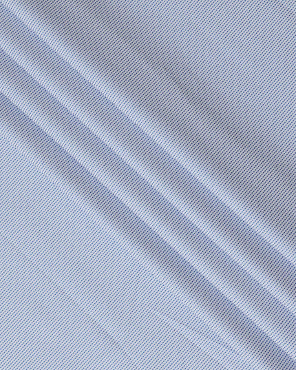 White & Navy Micro Dotted Striped 100% Cotton Shirting Fabric, 150 cm Width, Made in Swiss-D20515