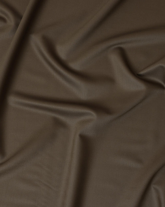 Greenish Brown Super 120's English All Wool Suiting Fabric – 3.5 Meters, 150 cm Width, Made in the UK-D20517