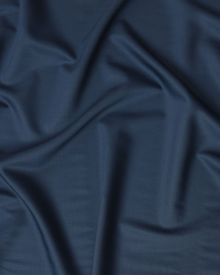 Deep Navy Blue Super 120's English All Wool Suiting Fabric – 3.5 Meters, 150 cm Width, Made in the UK-D20518