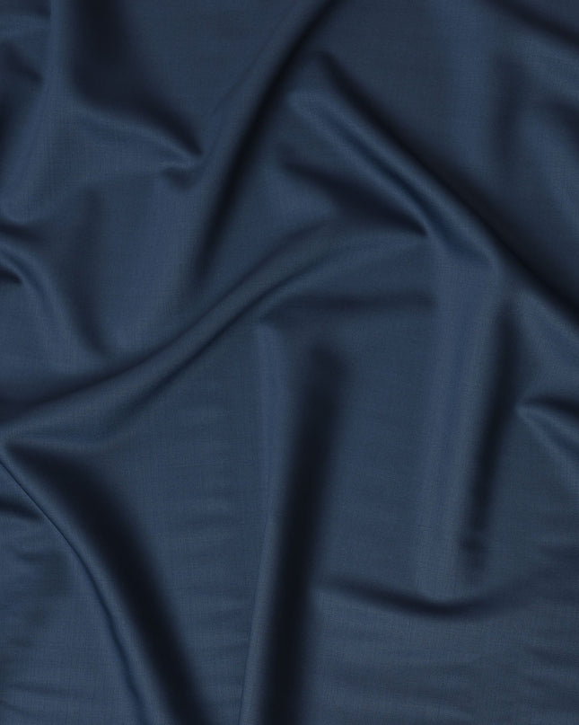 Deep Navy Blue Super 120's English All Wool Suiting Fabric – 3.5 Meters, 150 cm Width, Made in the UK-D20518