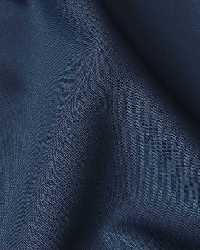 Deep Navy Blue Super 120's English All Wool Suiting Fabric – 3.5 Meters, 150 cm Width, Made in the UK-D20518