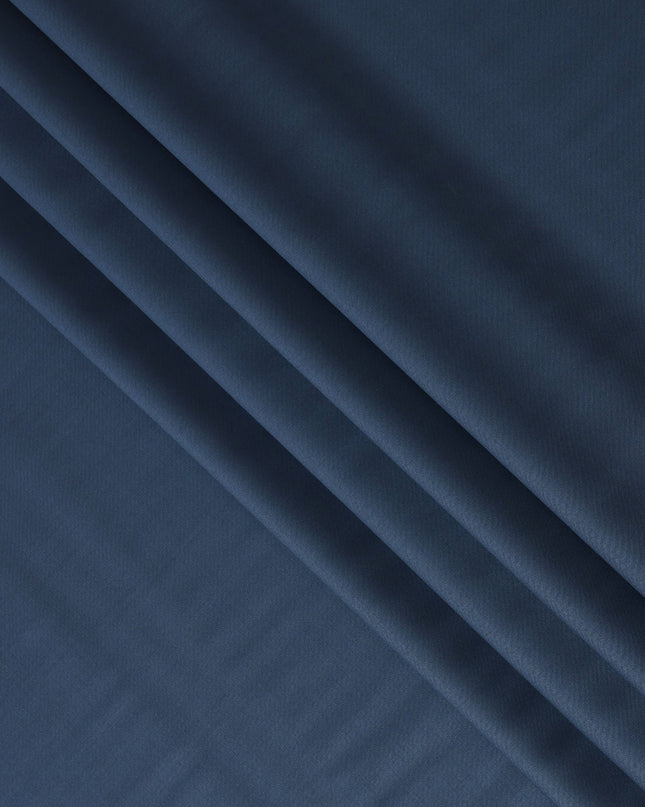 Deep Navy Blue Super 120's English All Wool Suiting Fabric – 3.5 Meters, 150 cm Width, Made in the UK-D20518