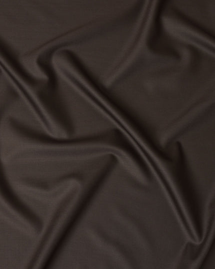 Chocolate Brown Super 150's English All Wool Suiting Fabric – 3.5 Meters, 150 cm Width, Made in the UK-D20524