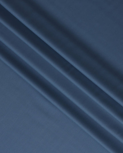 Steel Blue 150's English All Wool Suiting Fabric – 3.5 Meters, 150 cm Width, Made in the UK-D20528