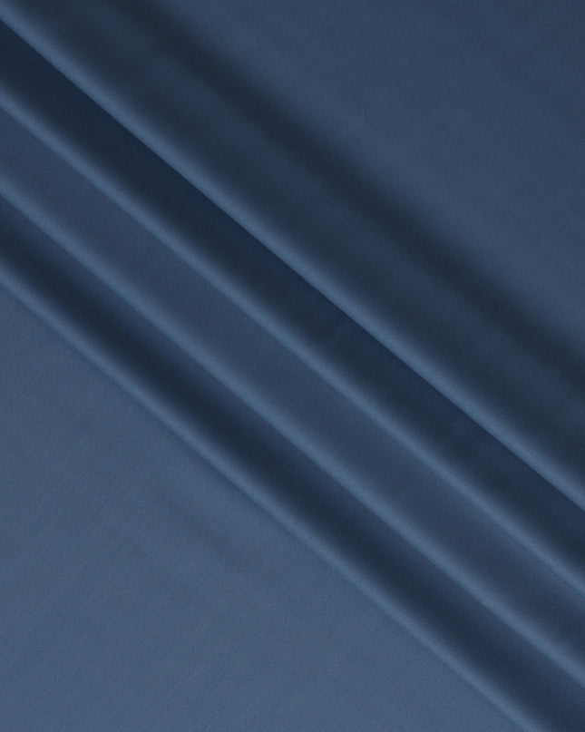 Steel Blue 150's English All Wool Suiting Fabric – 3.5 Meters, 150 cm Width, Made in the UK-D20528