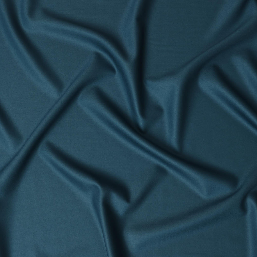 Teal Blue Super 150's English Wool and Cashmere Suiting Fabric – 3.5 Meters, 150 cm Width, Made in the UK-D20530