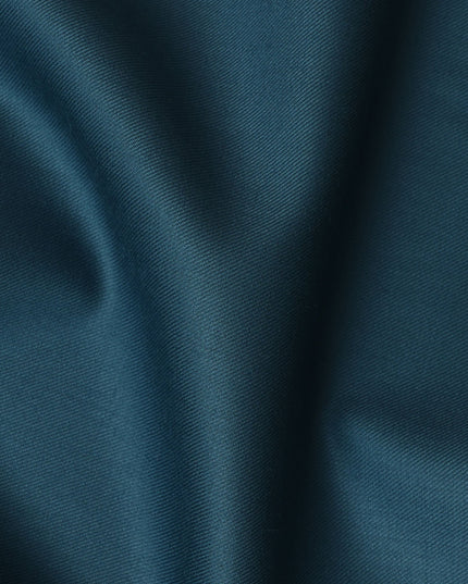 Teal Blue Super 150's English Wool and Cashmere Suiting Fabric – 3.5 Meters, 150 cm Width, Made in the UK-D20530