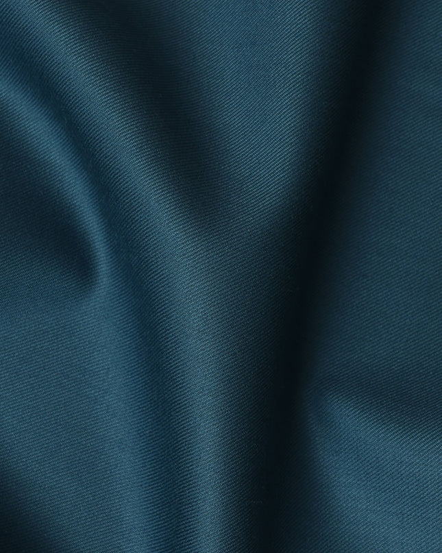 Teal Blue Super 150's English Wool and Cashmere Suiting Fabric – 3.5 Meters, 150 cm Width, Made in the UK-D20530