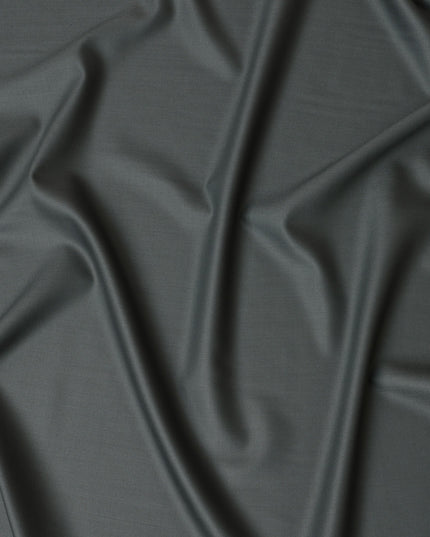 Slate Grey Super 150's English Wool and Cashmere Suiting Fabric – 3.5 Meters, 150 cm Width, Made in the UK-D20532