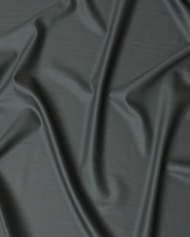 Slate Grey Super 150's English Wool and Cashmere Suiting Fabric – 3.5 Meters, 150 cm Width, Made in the UK-D20532