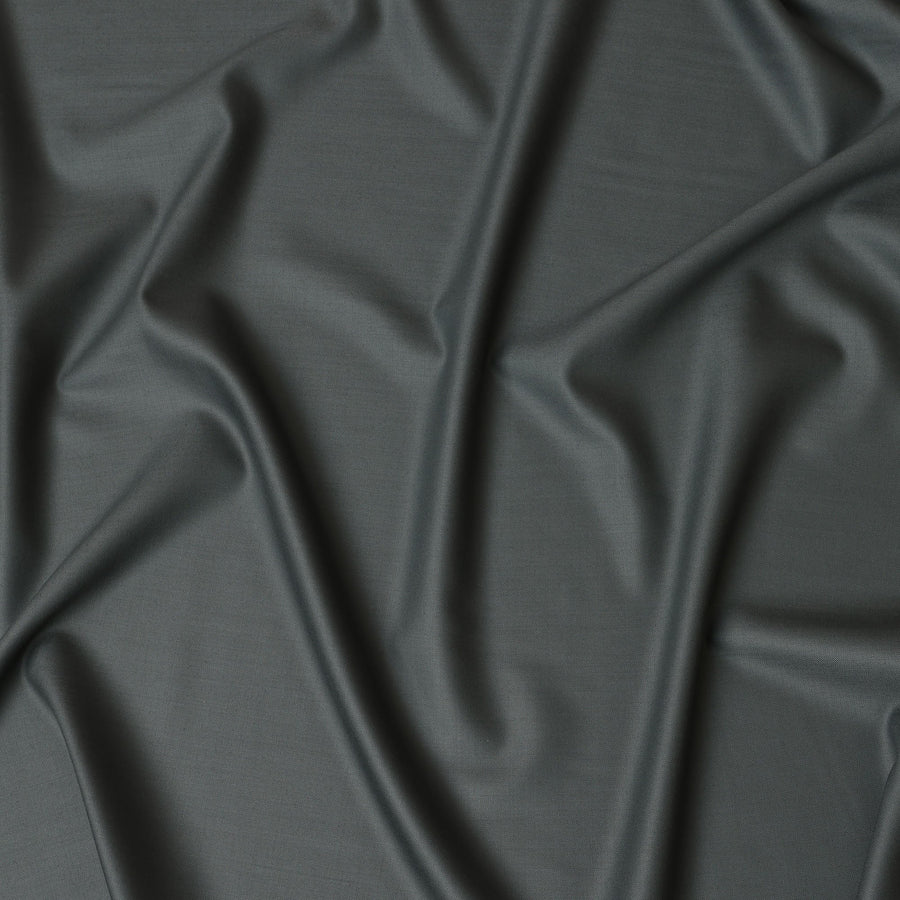 Slate Grey Super 150's English Wool and Cashmere Suiting Fabric – 3.5 Meters, 150 cm Width, Made in the UK-D20532