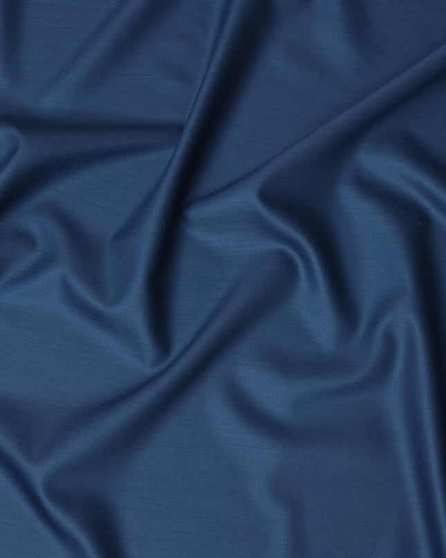 Petrol Blue Super 180's English Wool and Cashmere  Suiting Fabric – 3.5 Meters, 150 cm Width, Made in the UK-D20534