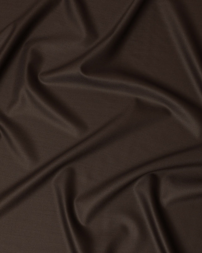 Mocha Brown Super 180's English Wool and Cashmere  Suiting Fabric – 3.5 Meters, 150 cm Width, Made in the UK-D20535