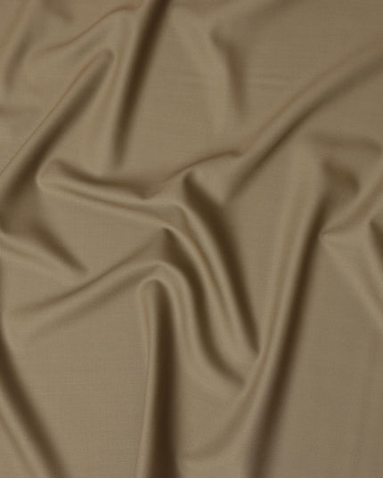 Khaki beige Super 150's English All Wool Suiting Fabric – 3.5 Meters, 150 cm Width, Made in the UK-D20539