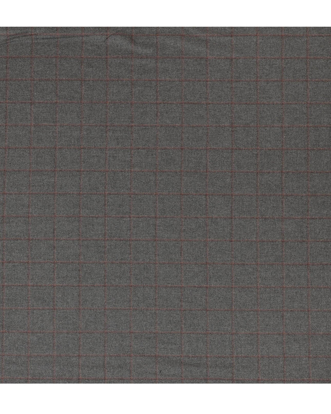 Grey Checkered Italian Blended Wool Jacketing Fabric – 3.5 Meters, 150 cm Width, Made in Italy-D20541