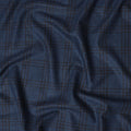 Blue and Brown Plaid Italian Blended Wool Jacketing Fabric – 3.5 Meters, 150 cm Width, Made in Italy-D20543