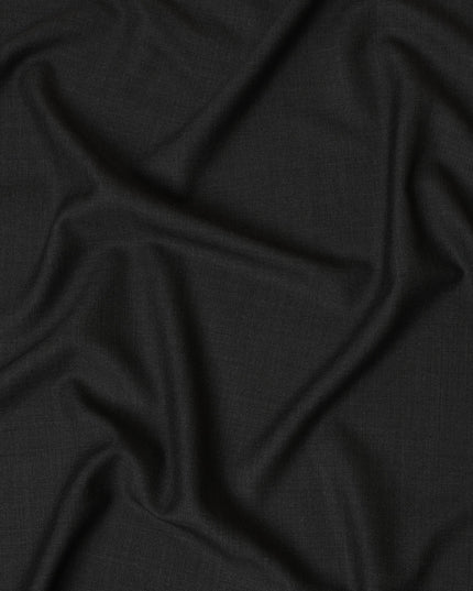 Charcoal Black Super 150's Italian all Wool Suiting Fabric – 3.5 Meters, 150 cm Width, Made in Italy-D20545