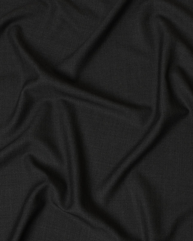 Charcoal Black Super 150's Italian all Wool Suiting Fabric – 3.5 Meters, 150 cm Width, Made in Italy-D20545