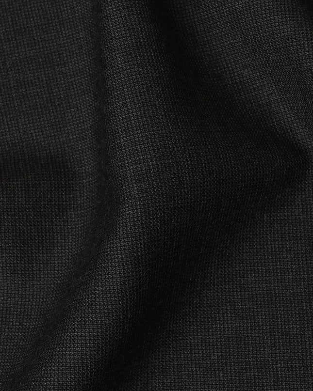 Charcoal Black Super 150's Italian all Wool Suiting Fabric – 3.5 Meters, 150 cm Width, Made in Italy-D20545