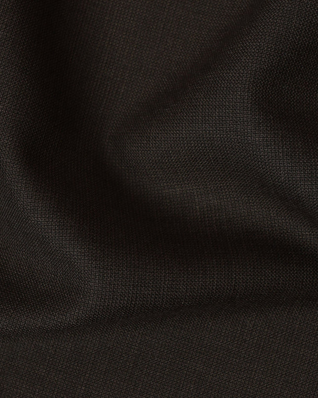 Dark Brown Super 150's Italian all Wool Suiting Fabric – 3.5 Meters, 150 cm Width, Made in Italy-D20547