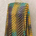 Traditional Somali Dirac Silk Blended Velvet Chiffon Fabric in Yellow, Green, and Purple Diagonal Stripe Design, 3.5 Meters, 140 cm Width-D20608 Regal Fabrics