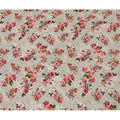 Synthetic Crepe Fabric with Stone Work - Vibrant Pink and Orange Floral on Light Grey, 110 cm Width-D20650