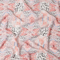 Synthetic Modal Satin Fabric with Stone Work - Abstract Pastel Pink and Black Geometric Design, 110 cm Width-D20656