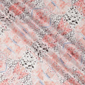 Synthetic Modal Satin Fabric with Stone Work - Abstract Pastel Pink and Black Geometric Design, 110 cm Width-D20656