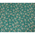 Viscose Crepe Fabric - Elegant Beige Floral on Teal Green, 110 cm Width-D20659 Regal Fabrics